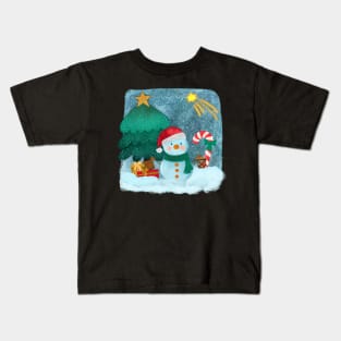 Cute snowman christmas design Kids T-Shirt